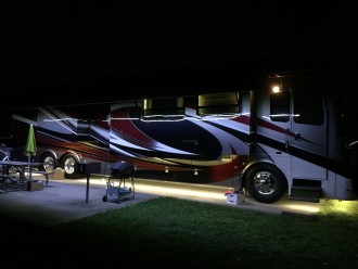 Accent lights on coach